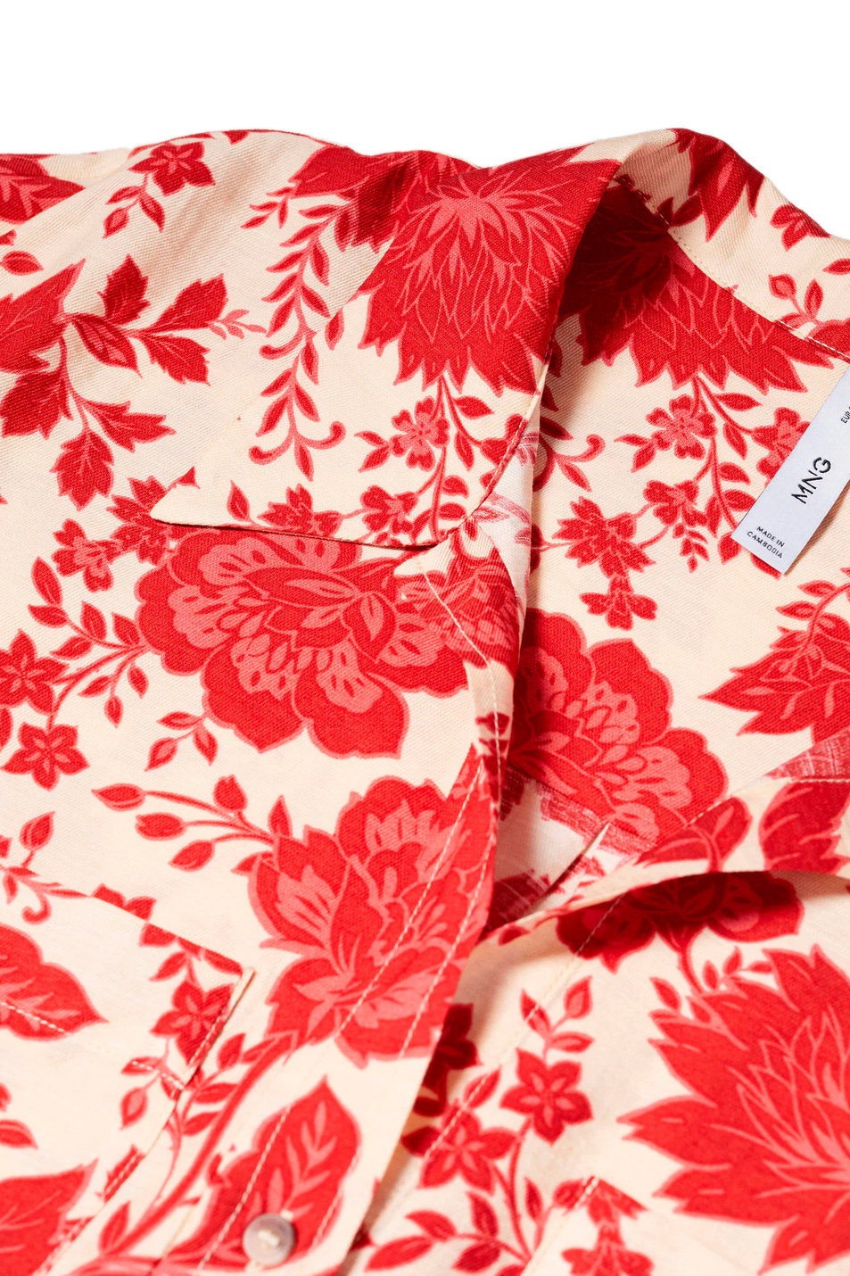 Женский Mango Рубашка ECUADOR с нагрудным карманом и принтом (цвет ), артикул 47067115 | Фото 5
