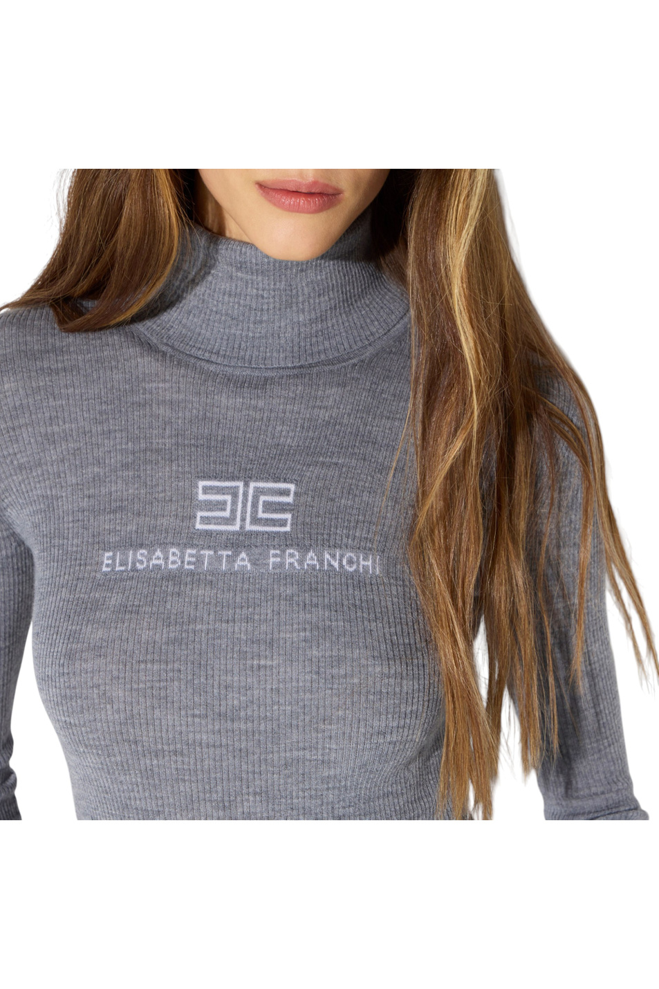 Водолазка из шерсти|Основной цвет:Серый Женский Elisabetta Franchi Водолазка из шерсти (цвет ), артикул MK18B66E2 | Фото 5