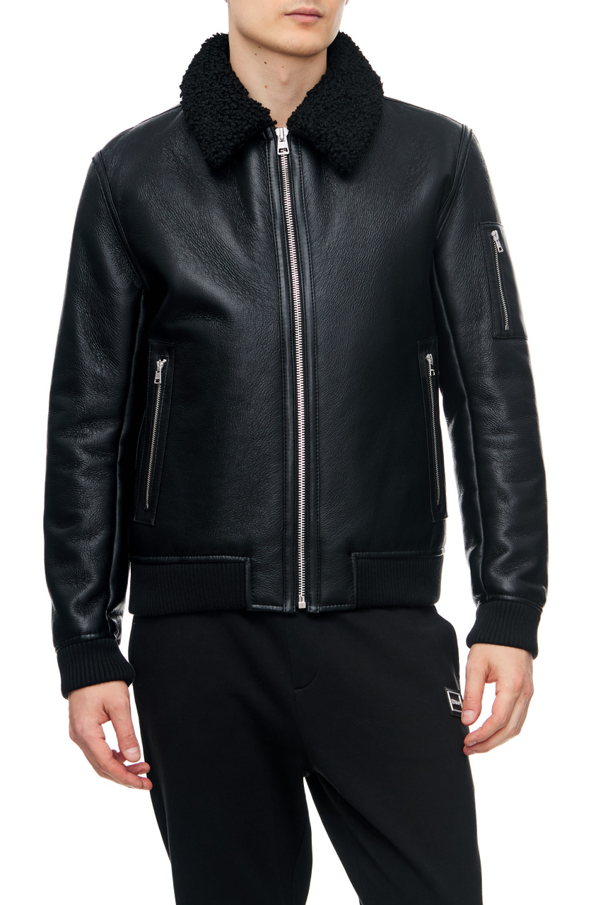Куртка с трикотажными манжетами|Основной цвет:Черный|Артикул:50479620 | Фото 1