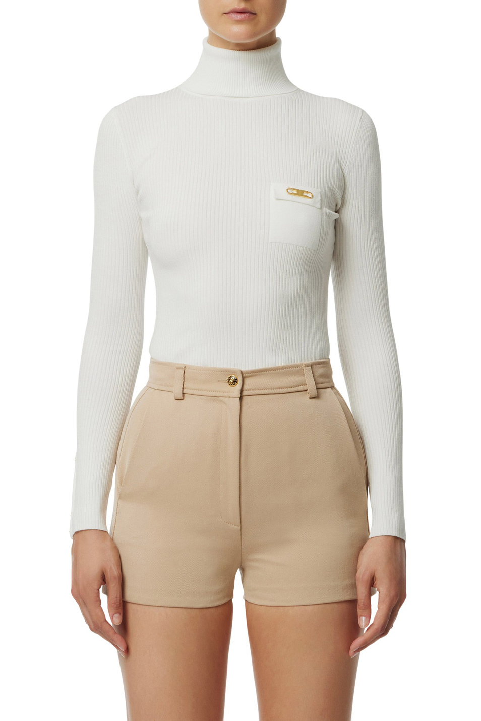 Женский Elisabetta Franchi Водолазка с акцентными пуговицами (цвет ), артикул MK11B56E2 | Фото 2