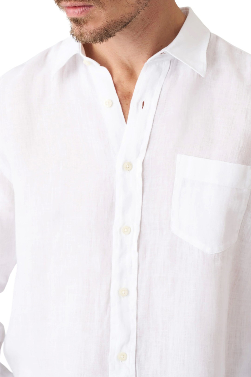 Мужской 120% Lino Рубашка из натурального льна (цвет ), артикул 33ALIM14250000115 | Фото 4