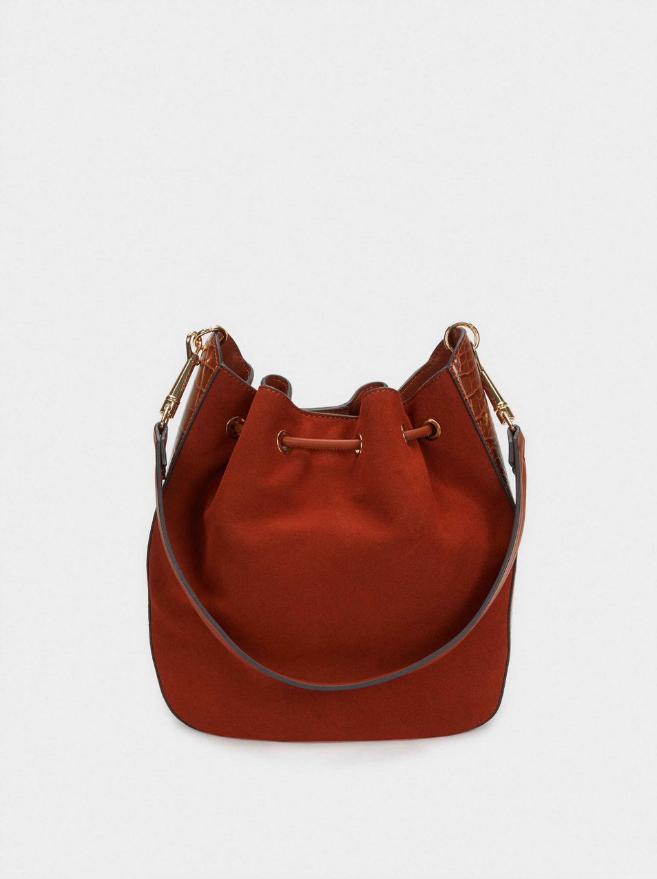 Parfois Замшевая сумка через плечо с контрастными деталями (цвет ), артикул 180315 | Фото 3