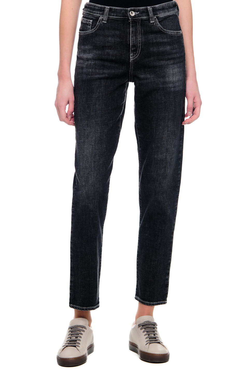 Женский Emporio Armani Джинсы с эффектом потертостей (цвет ), артикул 6L2J90-2DT4Z | Фото 4