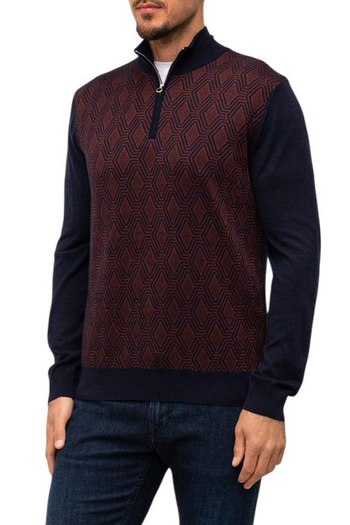 Мужской Stefano Ricci Джемпер поло из шерсти и шелка (цвет ), артикул KE08015L01-E25371 | Фото 4