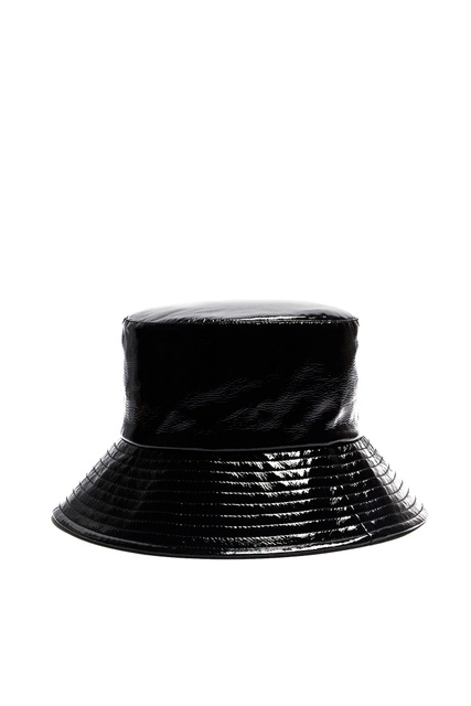 Однотонная шляпа из искусственной кожи|Основной цвет:Черный|Артикул:191344 | Фото 1