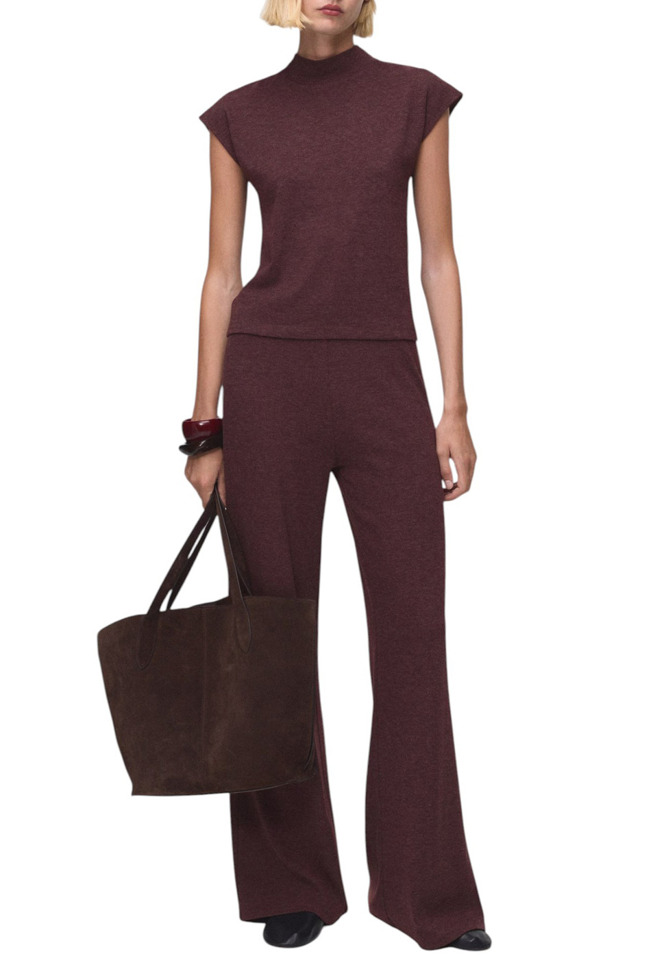 Джемпер MICHI с высоким воротником|Основной цвет:Бордовый Женский Mango Джемпер MICHI с высоким воротником (цвет ), артикул 17085815 | Фото 2