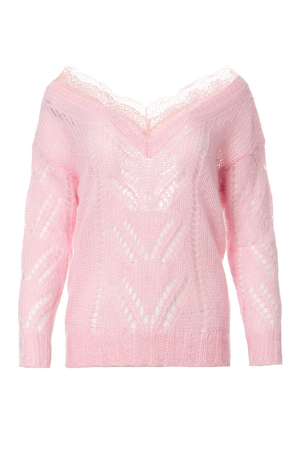Ажурный пуловер MAGLIA|Основной цвет:Розовый|Артикул:XR3KC13K6BQ | Фото 1