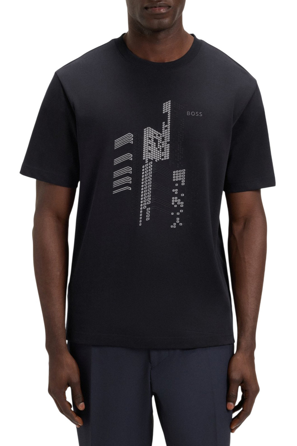 Футболка из хлопка|Основной цвет:Синий Мужской BOSS Футболка из хлопка (цвет ), артикул 50552184 | Фото 3