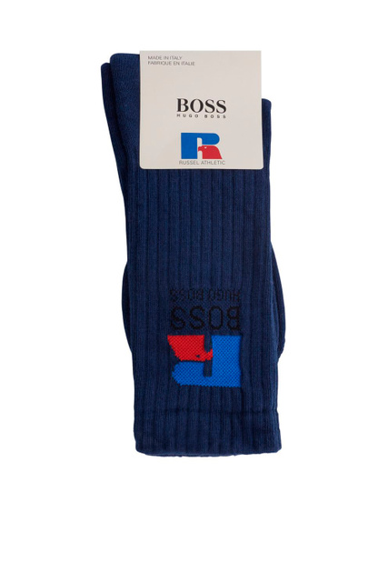 Носки из смесового хлопка с логотипом|Основной цвет:Синий|Артикул:50456959 | Фото 1