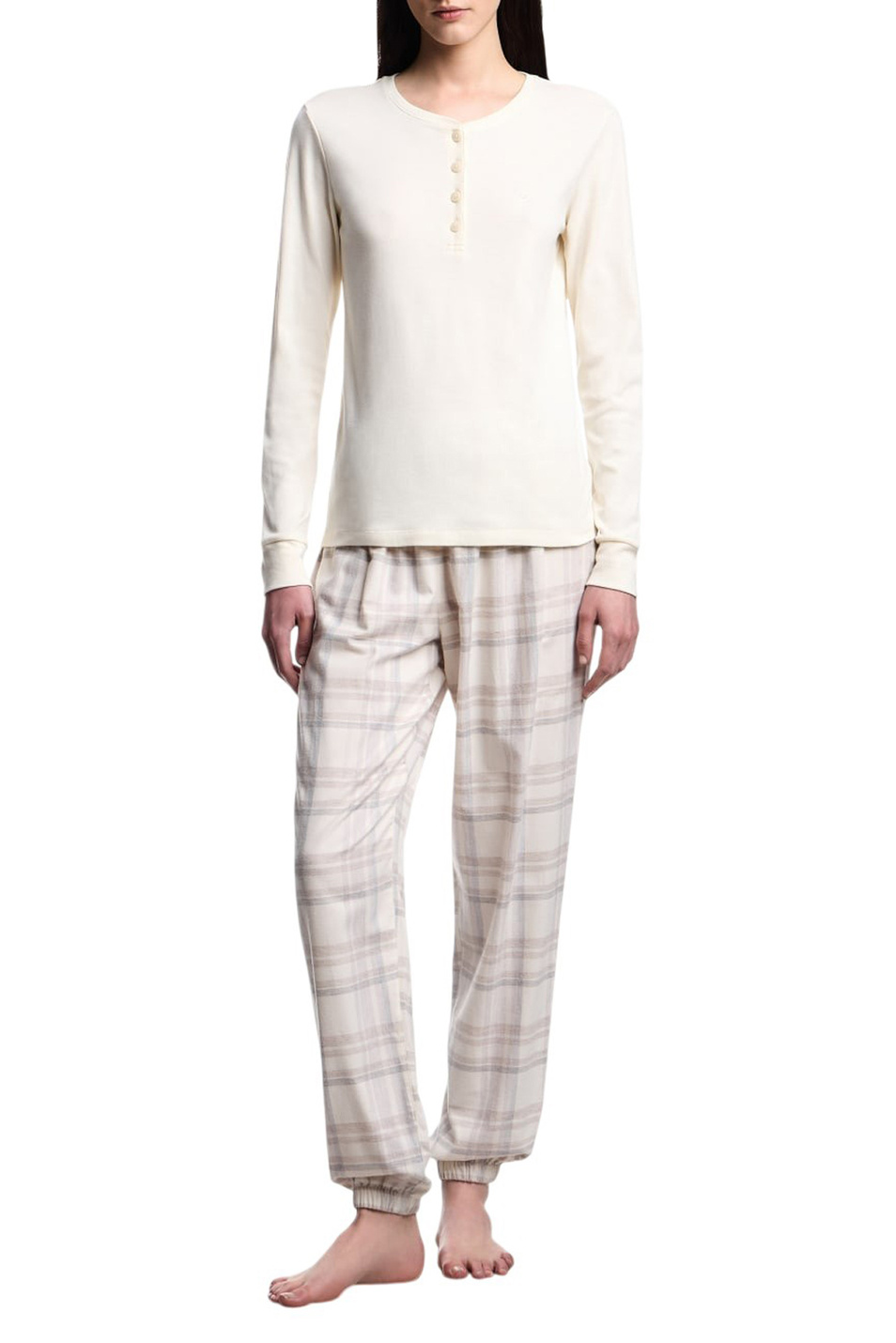 Пижама из хлопка|Основной цвет:Бежевый Женский Emporio Armani Пижама из хлопка (цвет ), артикул EW001984-AF15372 | Фото 2