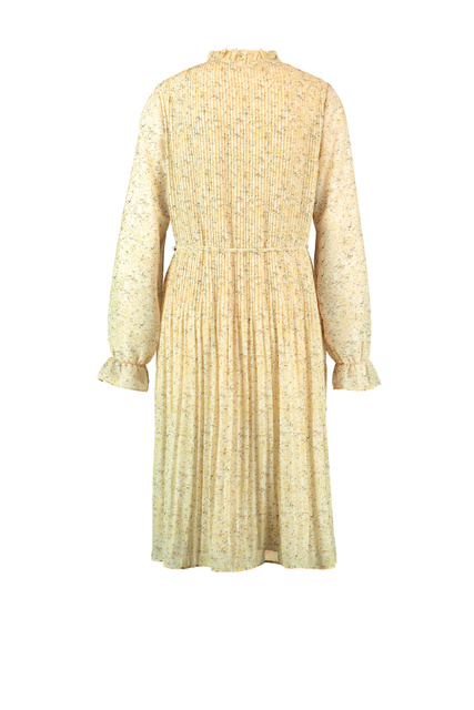 Платье с плиссировкой и пышным рукавом|Основной цвет:Желтый|Артикул:180004-11015 | Фото 2