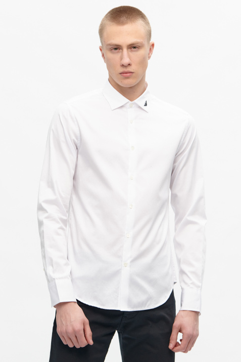 Emporio Armani Рубашка с логотипом на воротнике (Белый цвет), артикул 3K1CC3-1NXRZ | Фото 1