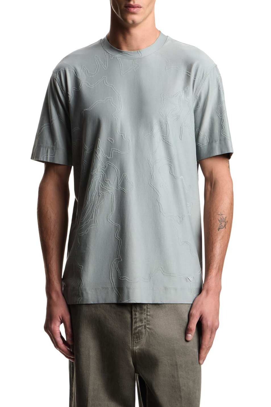 Мужской Emporio Armani Футболка из смесового хлопка (цвет ), артикул EM004644-AF23458 | Фото 3