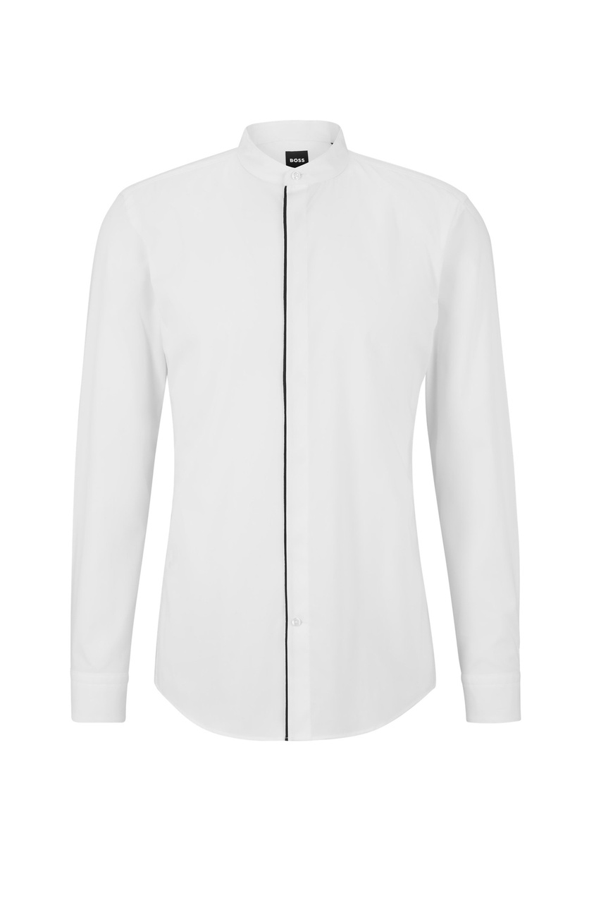 Рубашка из эластичного хлопка|Основной цвет:Белый|Артикул:50484506 | Фото 1