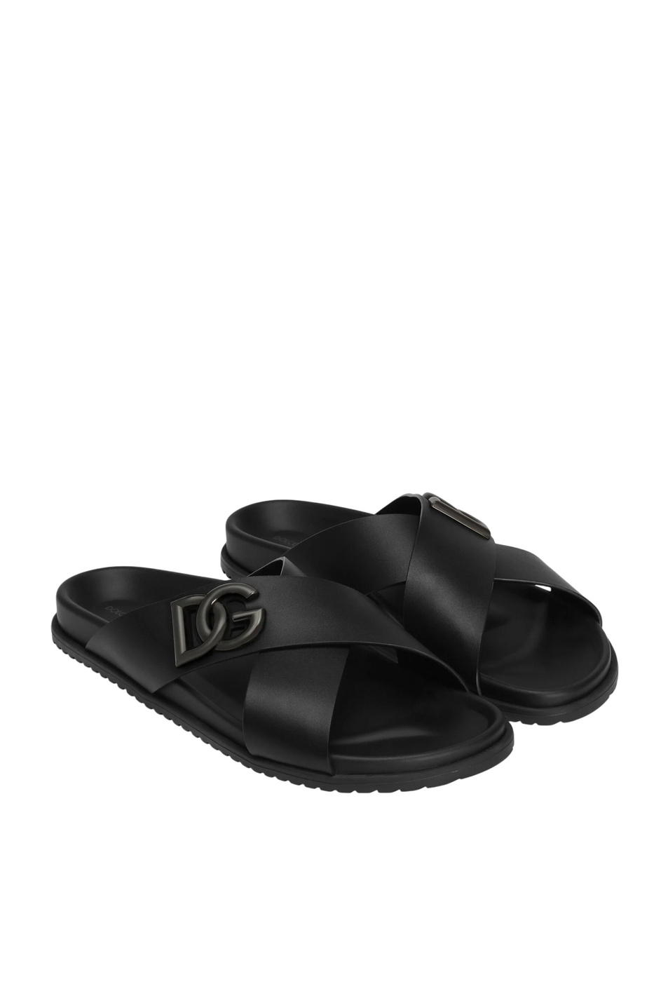 Шлепанцы из натуральной кожи|Основной цвет:Черный Мужской Dolce & Gabbana Шлепанцы из натуральной кожи (цвет ), артикул A80525-A9Q67 | Фото 2