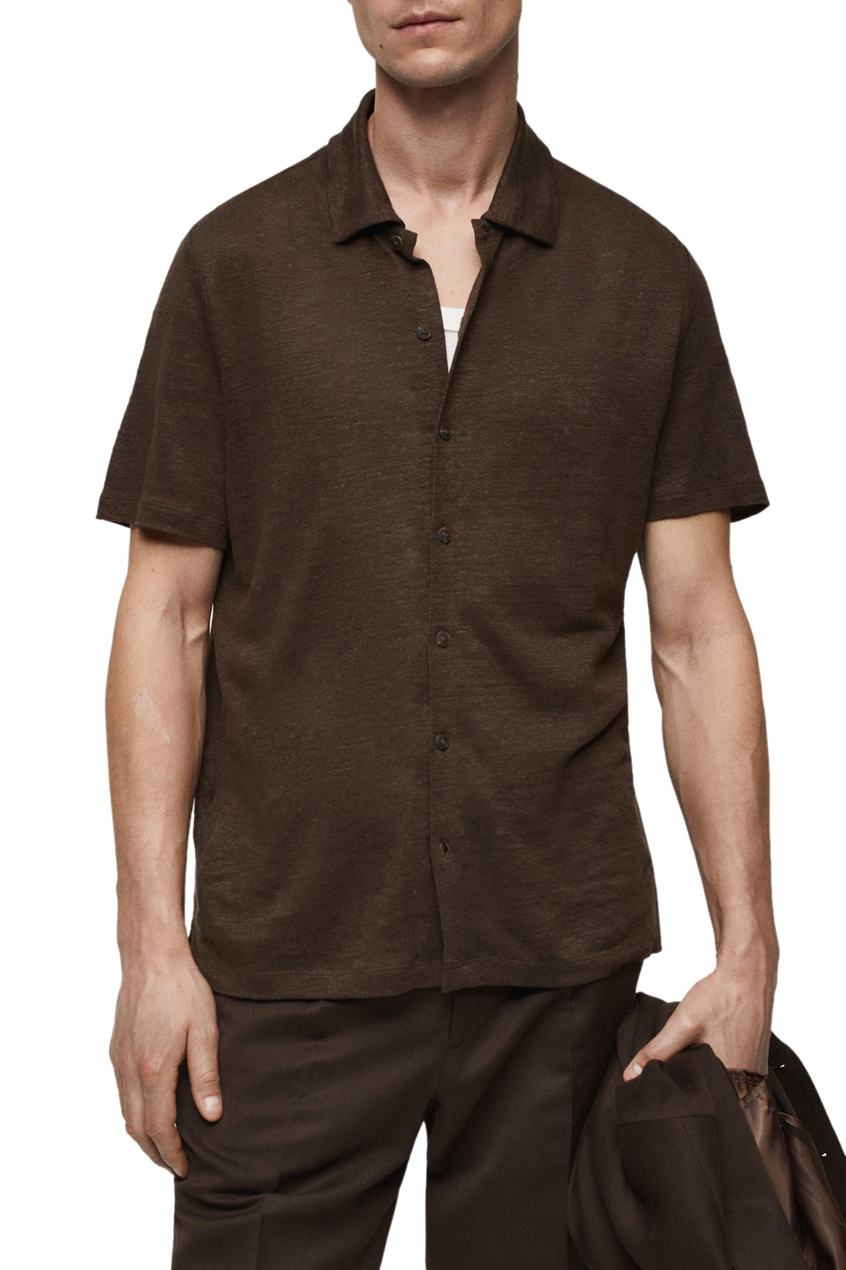 Мужской Mango Man Рубашка RICARD из чистого льна (цвет ), артикул 67076315 | Фото 3