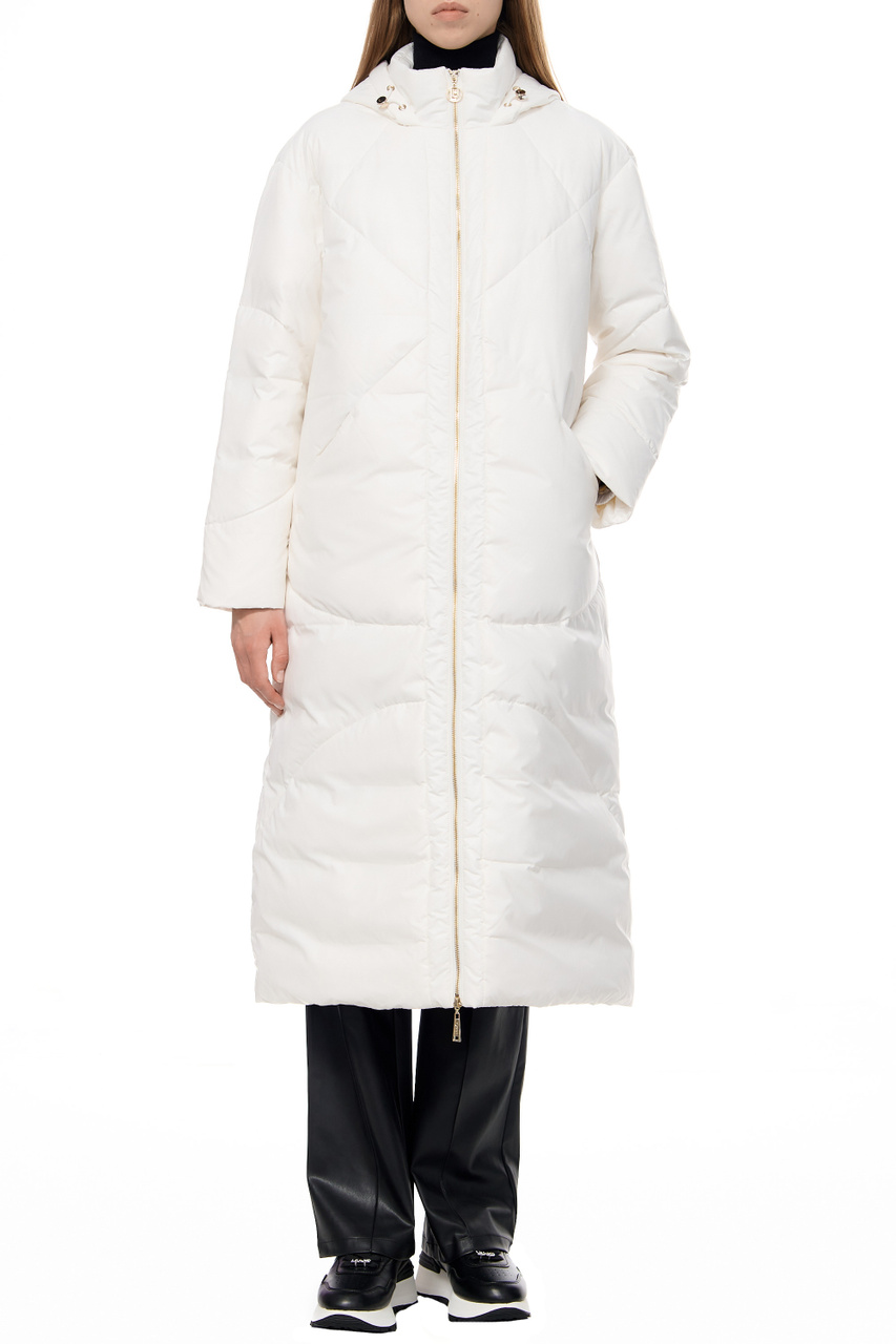 Пальто стеганое с капюшоном|Основной цвет:Кремовый|Артикул:TF3010T3584 | Фото 1