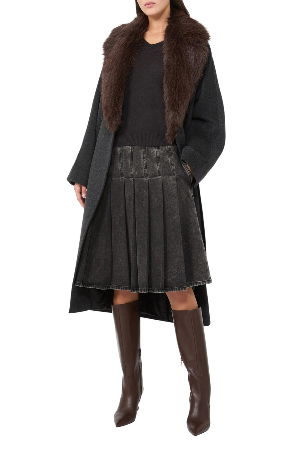 Пальто CACIO1234 из шерсти|Основной цвет:Серый Женский Weekend Max Mara Пальто CACIO1234 из шерсти (цвет ), артикул 2525016013 | Фото 2