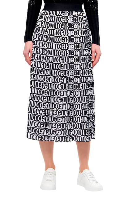 Плиссированная юбка Ralissy с принтом|Основной цвет:Черный|Артикул:50440602 | Фото 1