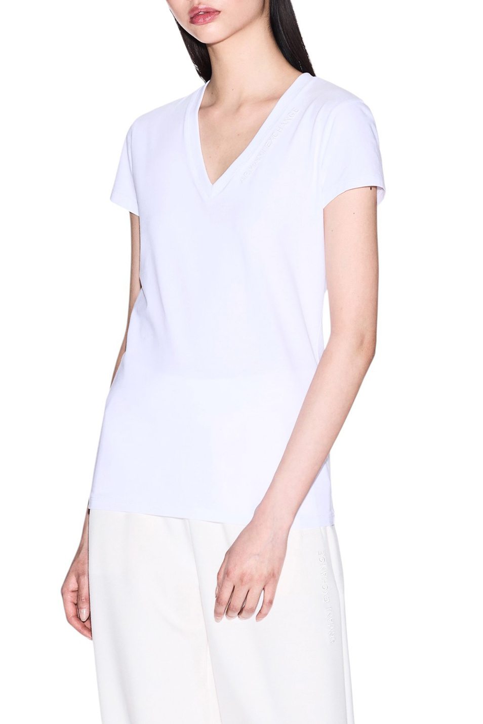 Женский Armani Exchange Футболка с вышитым логотипом (цвет ), артикул XW001355-AF16294 | Фото 3