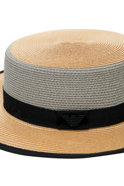 Плетеная шляпа с логотипом|Основной цвет:Бежевый|Артикул:637339-2R507 | Фото 2