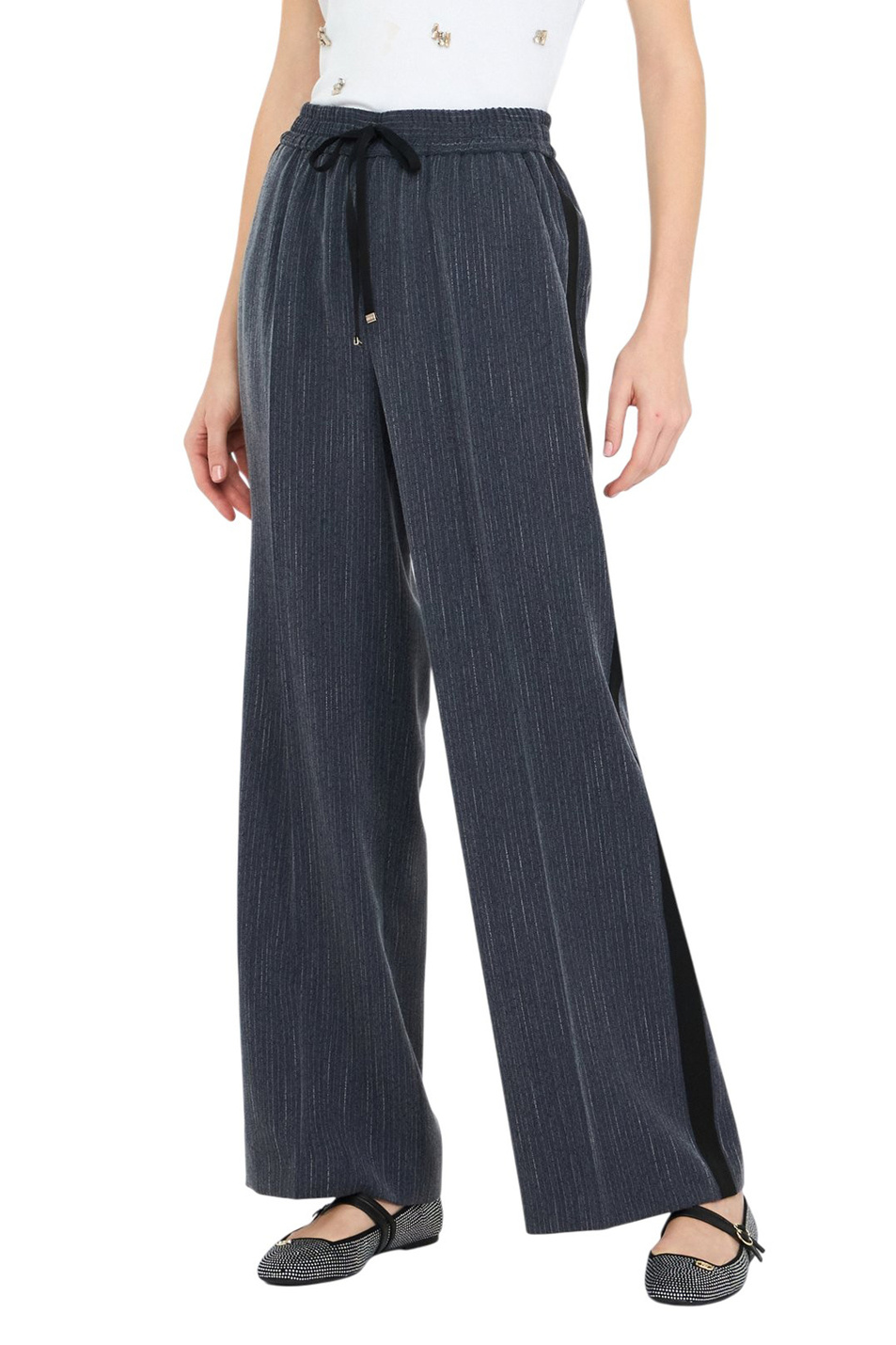 Брюки с лампасами|Основной цвет:Синий Женский Liu Jo Брюки с лампасами (цвет ), артикул CF5339T054A | Фото 4