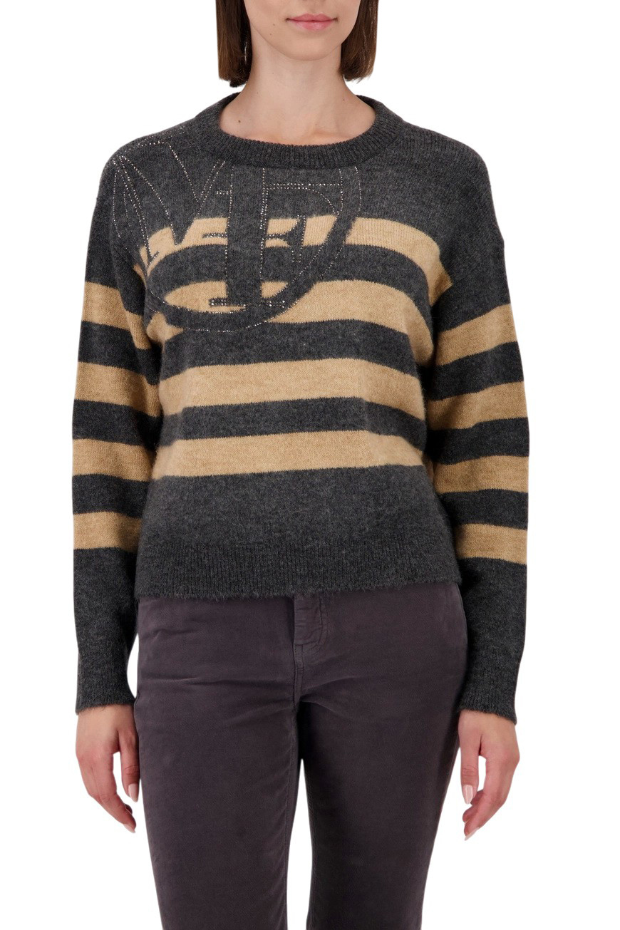 Джемпер со стразами|Основной цвет:Серый Женский Monari Джемпер со стразами (цвет ), артикул 809656 | Фото 3