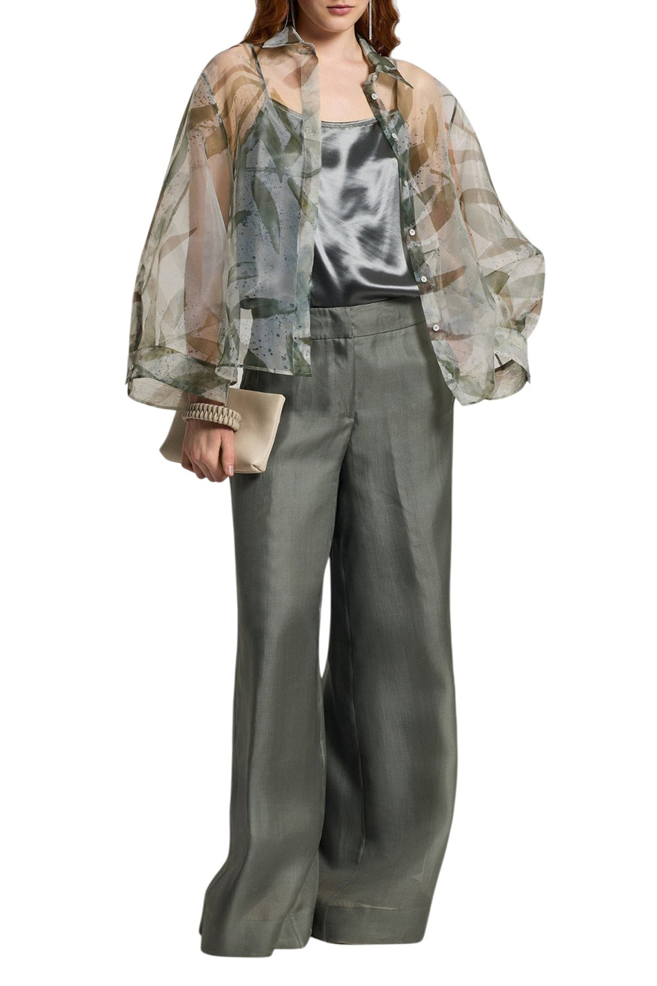 Женский Peserico Блузка из органзы с принтом (цвет ), артикул E06464D-04738 | Фото 3