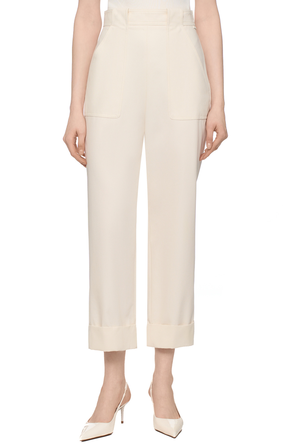 Женский Max Mara Брюки PALIO из хлопка (цвет ), артикул 2511131061 | Фото 4