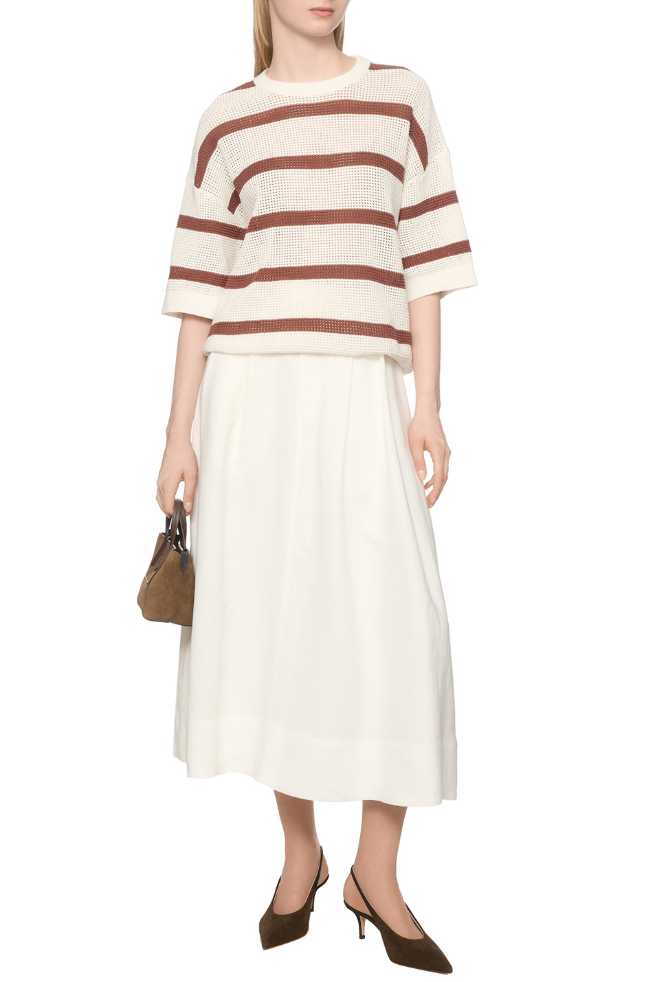 Женский Brunello Cucinelli Джемпер из натурального хлопка (цвет ), артикул M19225710 | Фото 3