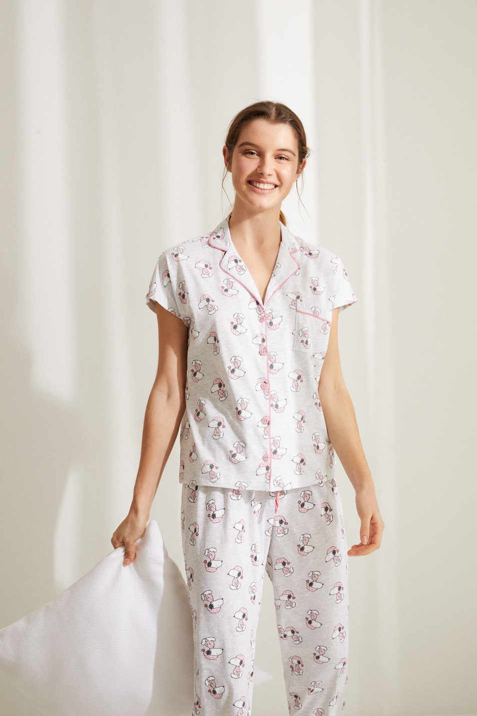 Women'secret Длинная пижама в рубашечном стиле из хлопка «Снупи» (цвет ), артикул 4469046 | Фото 4