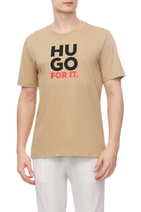 HUGO Футболка из натурального хлопка с логотипом ( цвет), артикул 50477025 | Фото 1