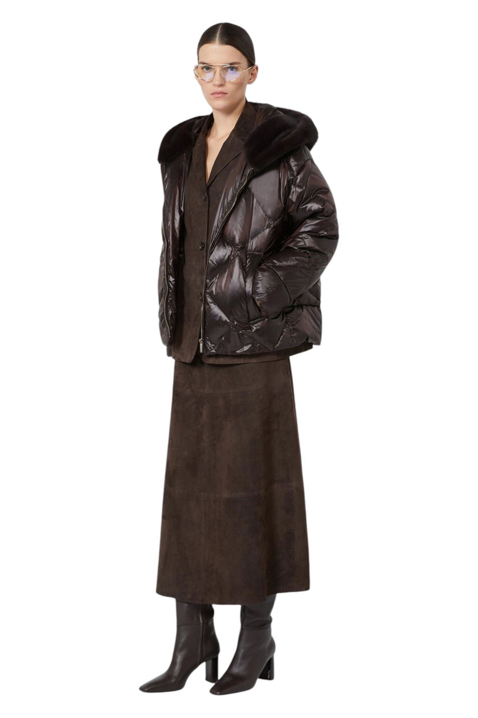 Женский Max Mara Куртка NEBBIE с наполнителем и меховым воротником (цвет ), артикул 2629486175 | Фото 2