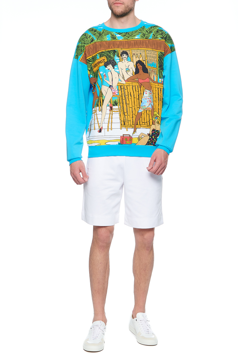 Мужской Moschino Джемпер из эластичного хлопка с принтом на лицевой стороне (цвет ), артикул A1707-2333 | Фото 2