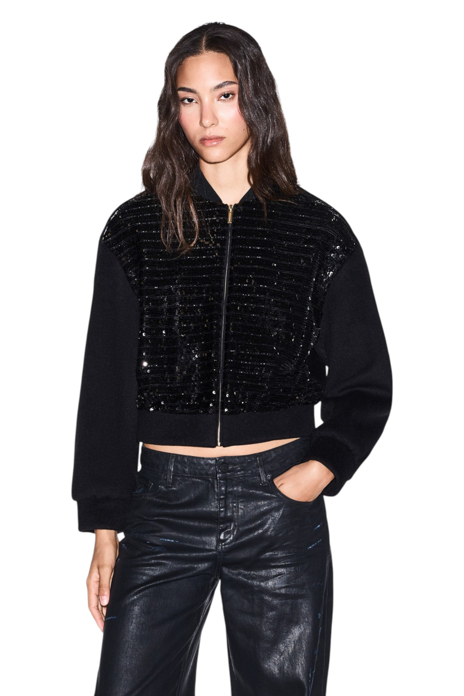 Женский Armani Exchange Бомбер с отделкой пайетками (цвет ), артикул XW002460-AF26086 | Фото 4