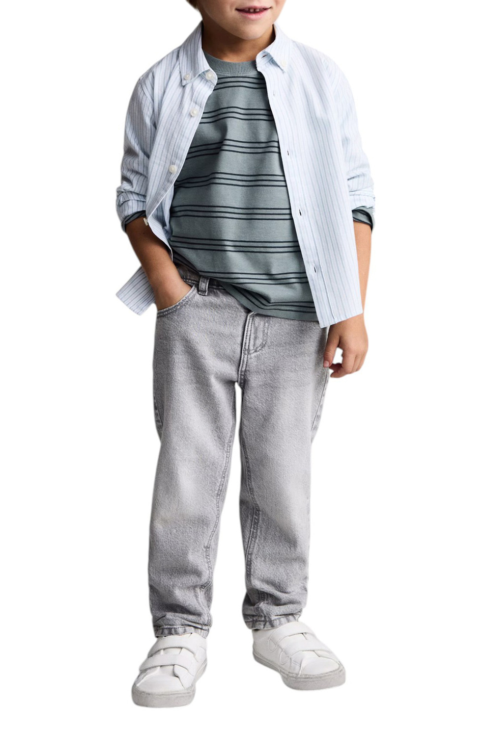 Малышам мальчикам Mango Kids Лонгслив TRIPLE из хлопка (цвет ), артикул 87070629 | Фото 3