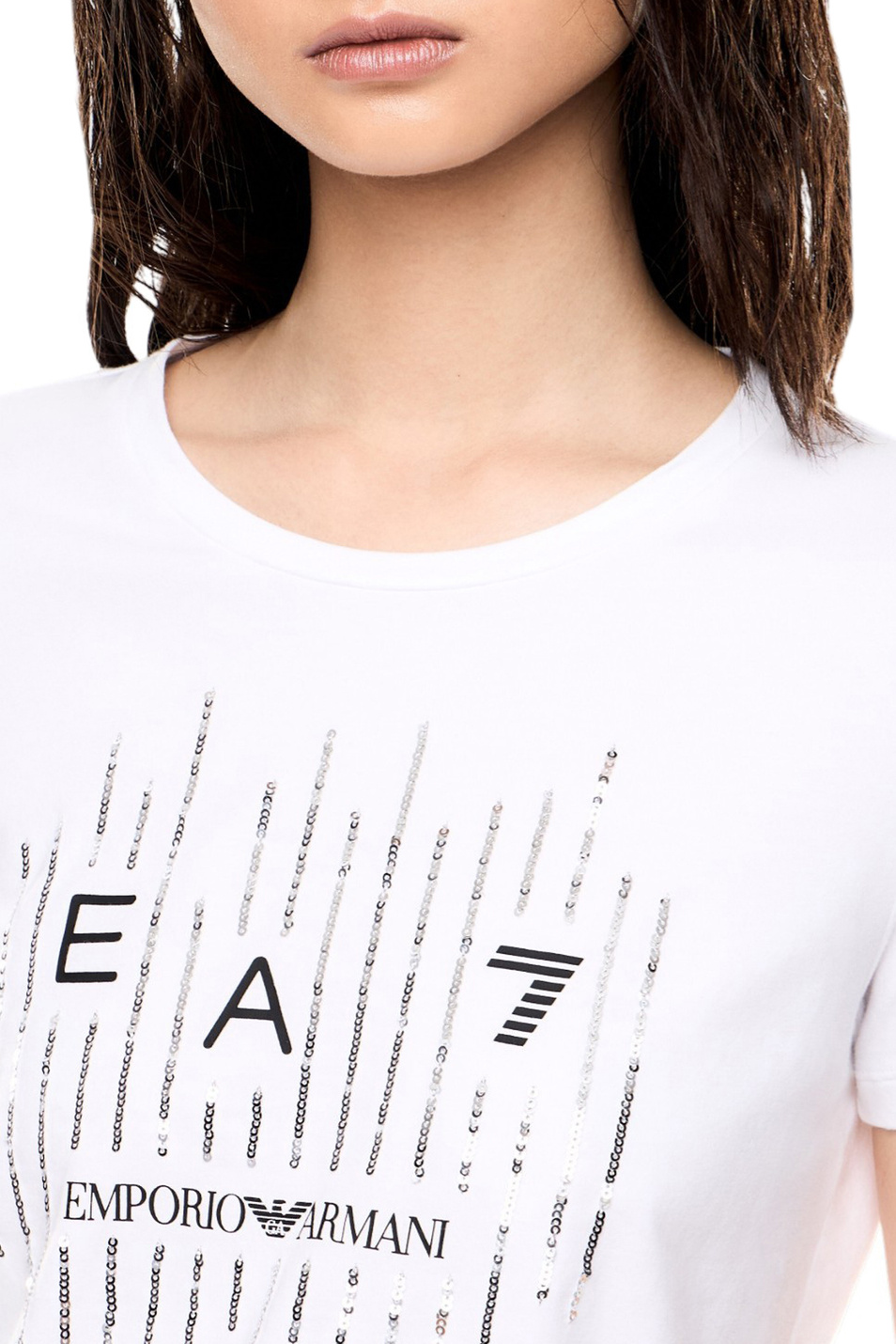 Женский EA7 Футболка из эластичного хлопка (цвет ), артикул 7W001097-AF10373 | Фото 5