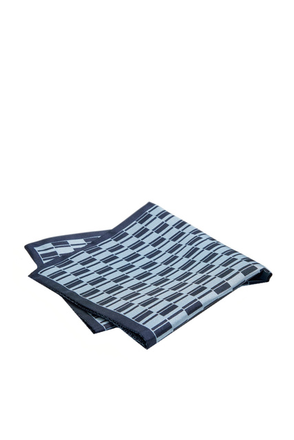 Шелковый платок с принтом|Основной цвет:Синий|Артикул:50474724 | Фото 2