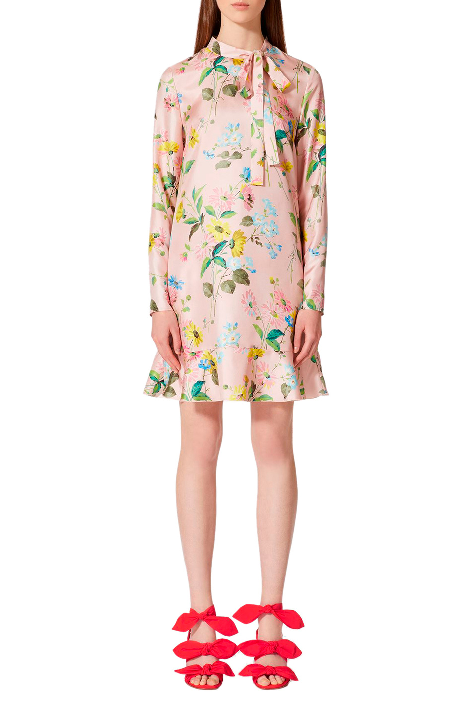 Женский Red Valentino Платье из чистого шелка со сборкой (цвет ), артикул 2R3VAGR56PQ | Фото 2