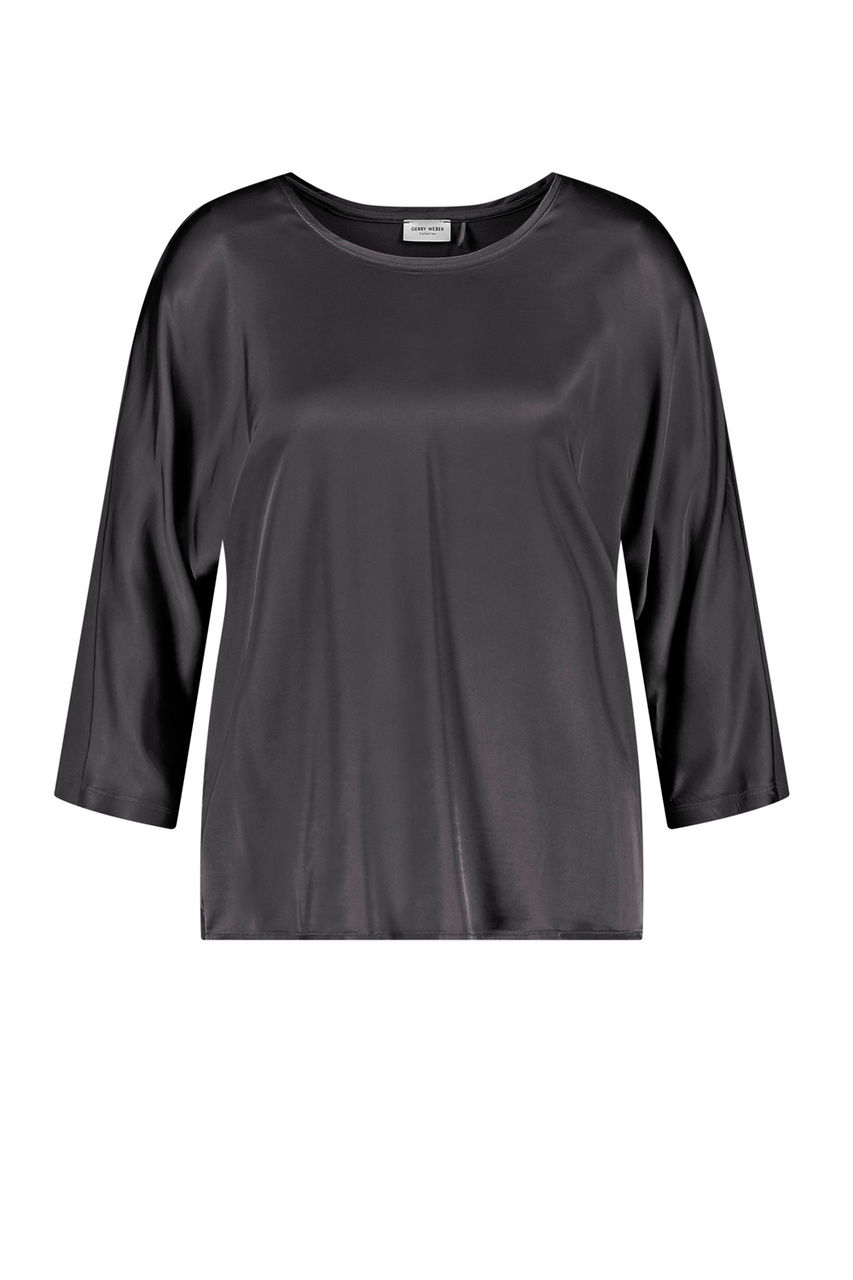 Блузка с круглым вырезом|Основной цвет:Черный|Артикул:270229-35033 | Фото 1