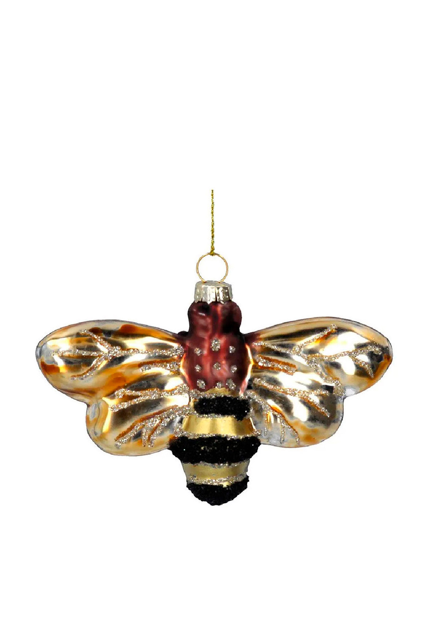 Елочная игрушка "Пчела с желтыми крыльями", 10 см|Основной цвет:Разноцветный|Артикул:00816 | Фото 1