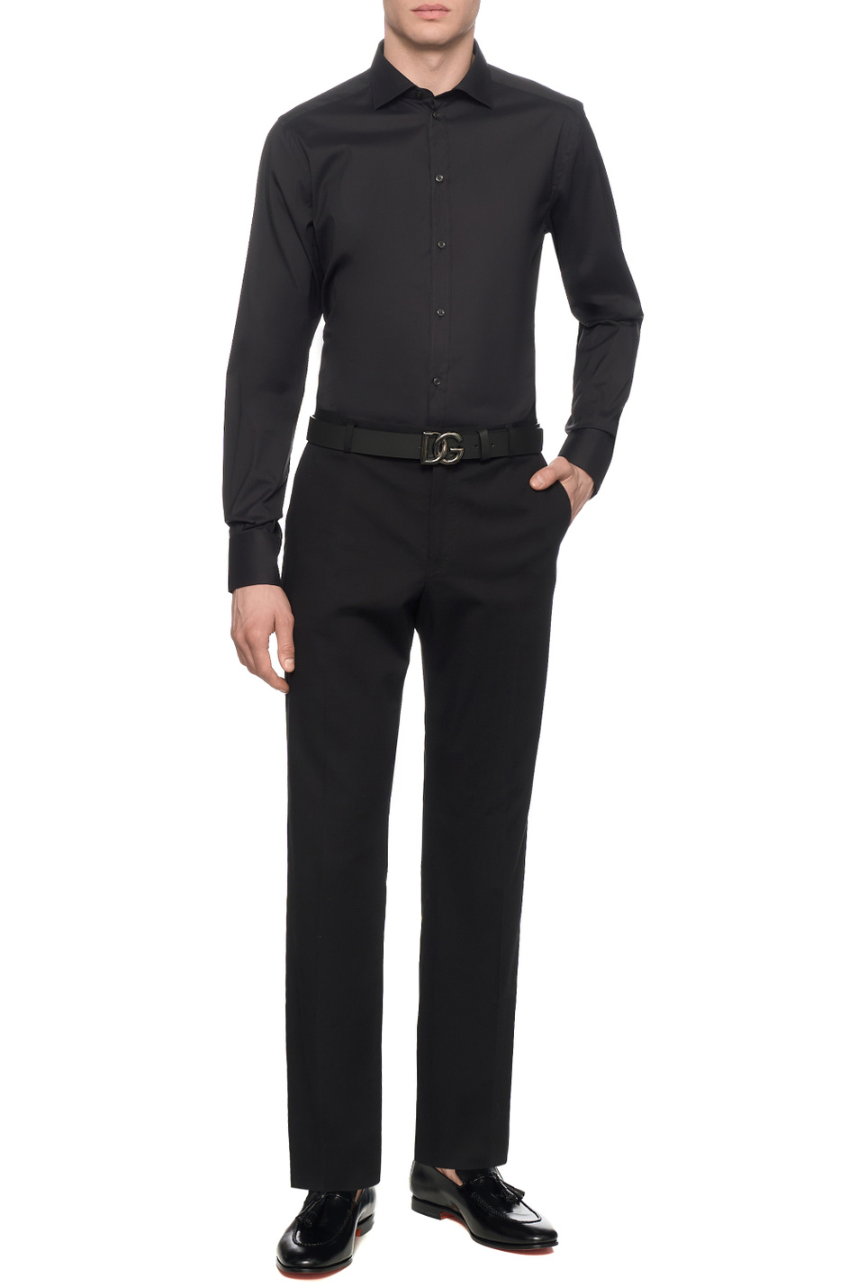 Рубашка из хлопка|Основной цвет:Черный Мужской Dolce & Gabbana Рубашка из хлопка (цвет ), артикул G5OI6T-FUMRY | Фото 3