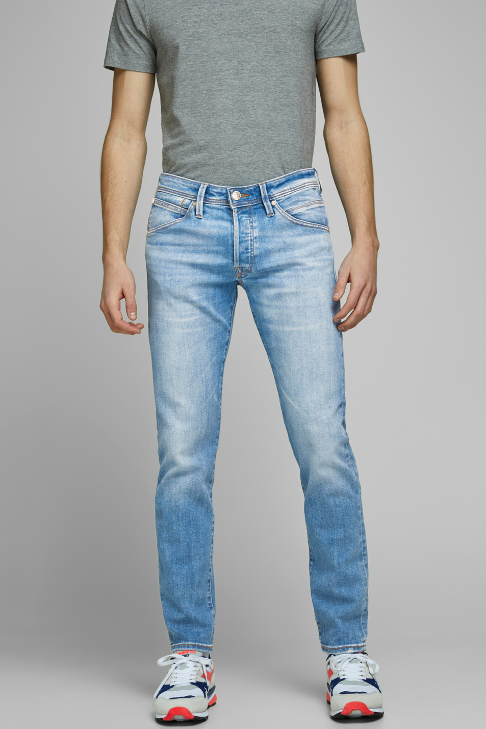 Мужской Jack & Jones Зауженные джинсы GLENN Slim Fit (цвет ), артикул 12168497 | Фото 1