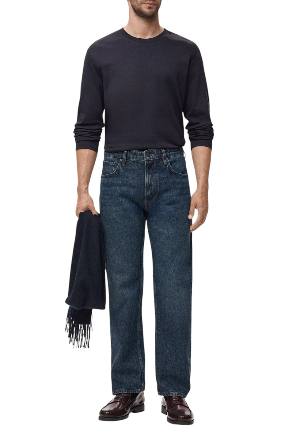 Мужской Mango Man Лонгслив GARETH из хлопка (цвет ), артикул 17025979 | Фото 2