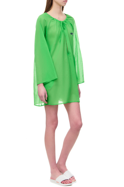 Платье из натурального хлопка|Основной цвет:Зеленый|Артикул:A2628-9512 | Фото 2