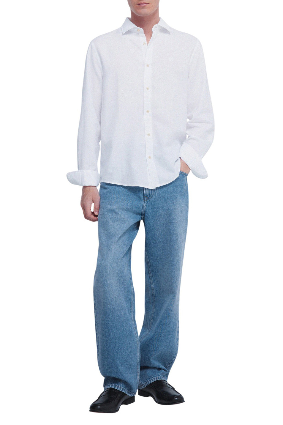 Рубашка из натурального хлопка|Основной цвет:Белый Мужской Springfield Рубашка из натурального хлопка (цвет ), артикул 0272784 | Фото 2