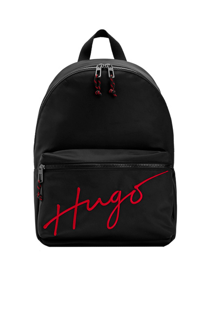 Нейлоновый рюкзак с логотипом|Основной цвет:Черный|Артикул:50482334 | Фото 1