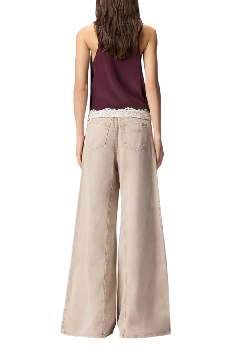 Джинсы WINONA из хлопка с кружевом|Основной цвет:Бежевый Женский Pinko Джинсы WINONA из хлопка с кружевом (цвет ), артикул 106462A364 | Фото 5