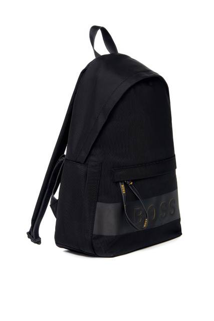 Рюкзак с логотипом на внешнем кармане|Основной цвет:Черный|Артикул:50466404 | Фото 2