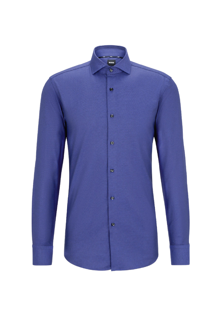 Рубашка из эластичного хлопка|Основной цвет:Синий|Артикул:50502652 | Фото 1